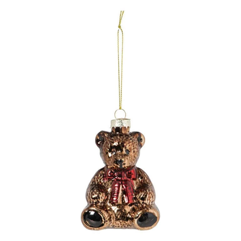 Kersthanger teddybeer - bruin - 6.9x5.4 cm