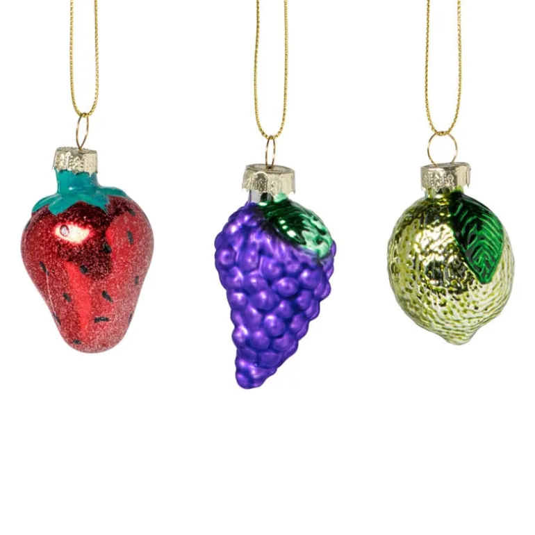 Kersthangers mini - fruit - set van 3