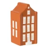 Kersthuisje - oranje - 11x5.5x5.5 cm