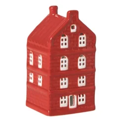 Kersthuisje - rood - 11x5.5x5.5 cm