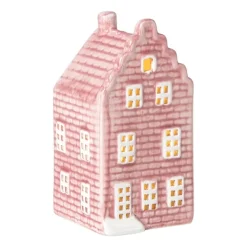 Kersthuisje - roze - 11x5.5x5.5 cm