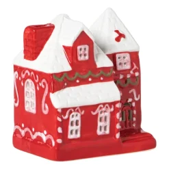 Kersthuisje LED - rood - 10.5x8.8x6.5 cm