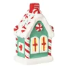 Kersthuisje LED middel - groen - 13x8x6 cm