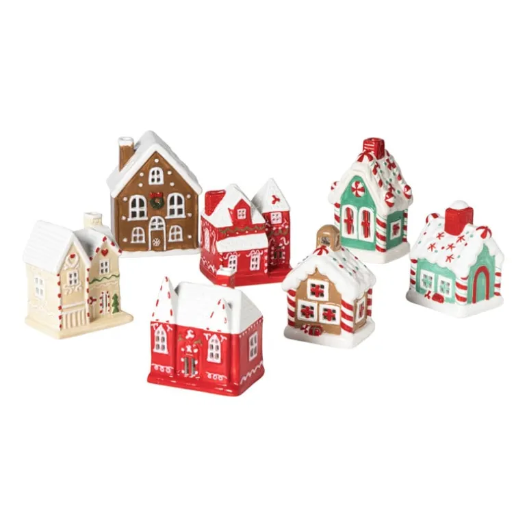 Kersthuisje LED middel - groen - 13x8x6 cm