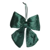 Kerststrik velvet klein - groen - 12x13 cm