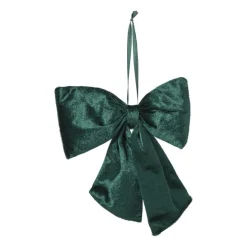 Kerststrik velvet medium - groen - 19x24 cm