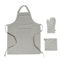 Keukenschort gestreept - groen/wit - 65x85 cm