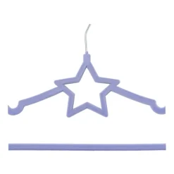 Kinder kledinghanger ster - vilt - paars - set van 5