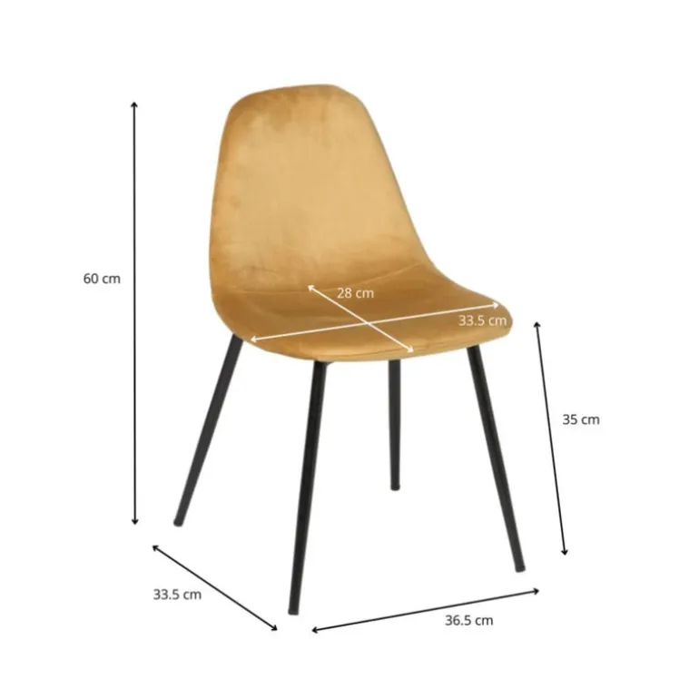 Kinderstoel Ivy - geel - 60x36.5x33.5 cm
