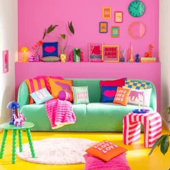 Klok pop-art - roze/oranje - ø30 cm