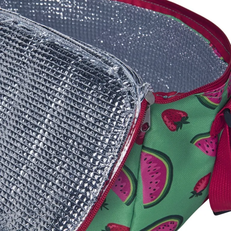 Koeltas watermeloen - groen/roze - 26x21x16 cm