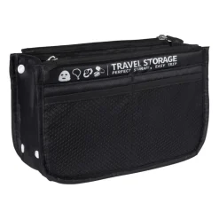 Koffer/tas organizer - zwart - 23.5x7x14 cm