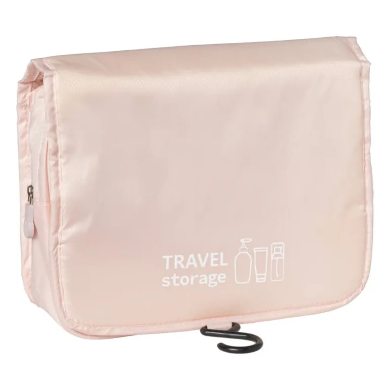 Koffer/tas organizer met haak - roze - 24.5x18.5x8.5 cm