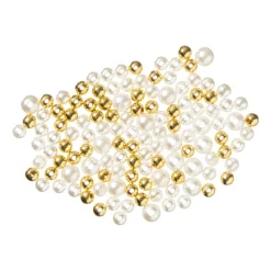 Kralen met letters parels - wit/goud - set van 100