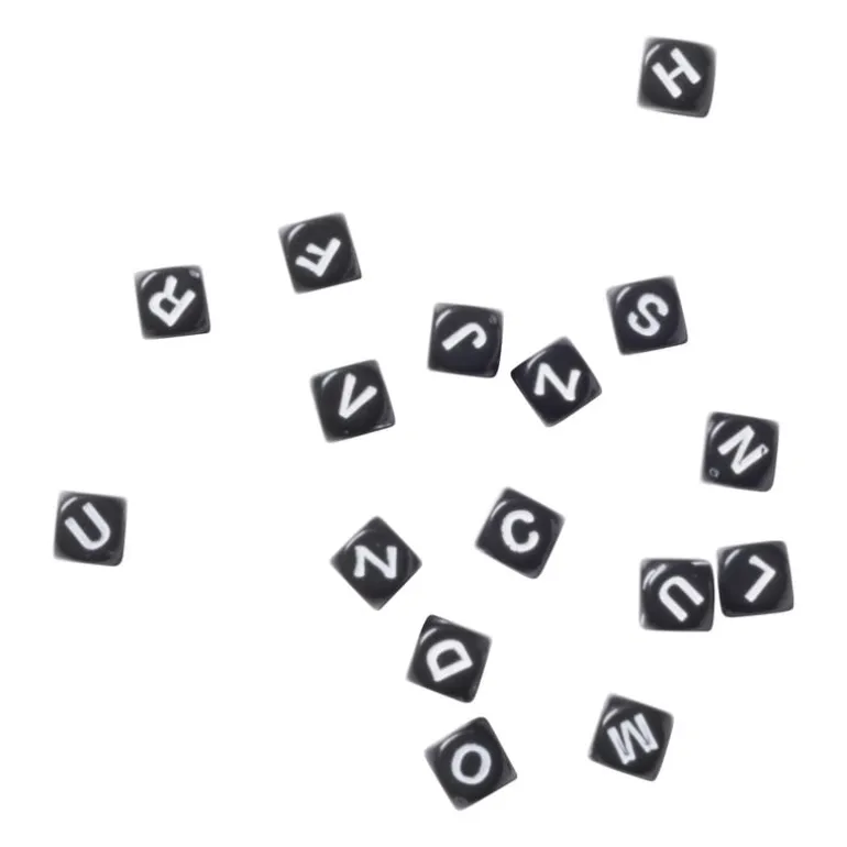 Kralen met tekst - zwart/wit - set van 100