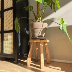 Krukje Munduk recycled hout - bruin - ø32x39 cm