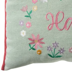 Kussen bloem happy easter - multikleur - 35x50 cm