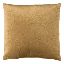 Kussen geborduurde bladeren - bruin - 45x45 cm