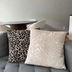 Kussen jacquard animal - bruin - 45x45 cm