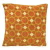 Kussen jacquard bloemen - oranje - 45x45 cm