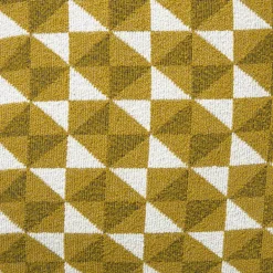 Kussen jacquard driehoek - geel - 45x45 cm