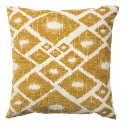 Kussen jacquard ruit - geel - 45x45 cm