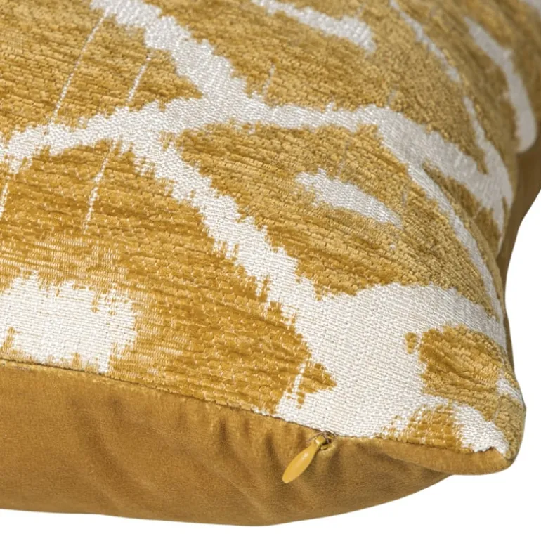 Kussen jacquard ruit - geel - 45x45 cm