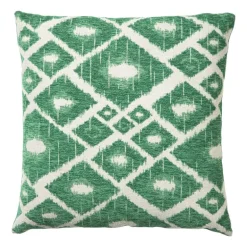 Kussen jacquard ruit - groen - 45x45 cm