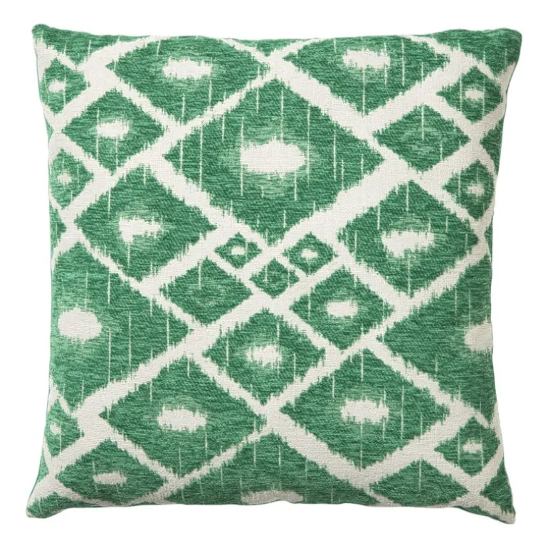Kussen jacquard ruit - groen - 45x45 cm