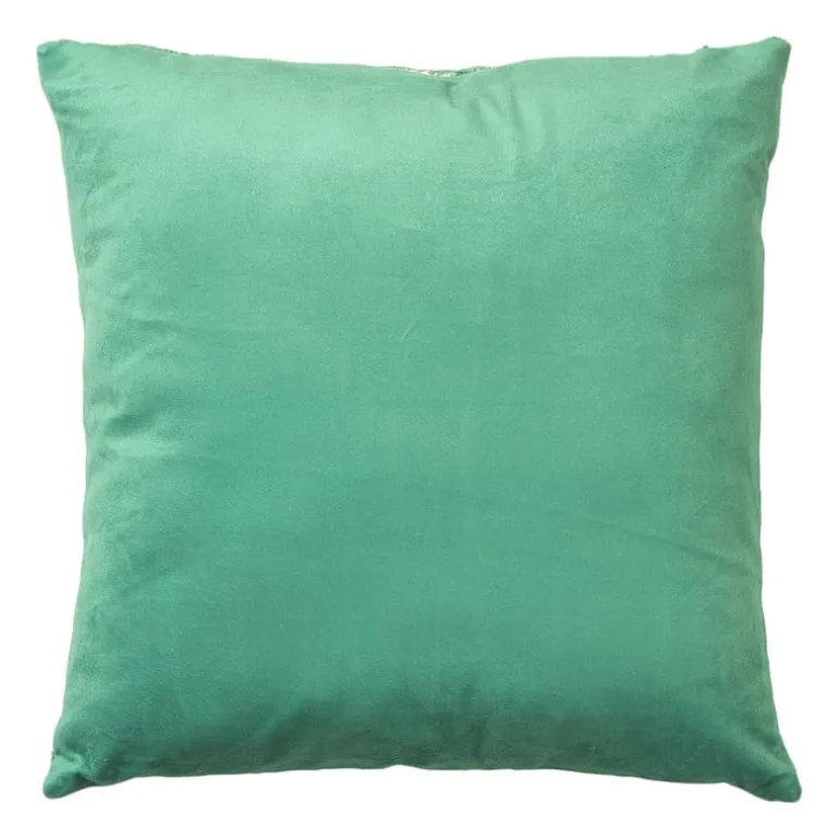 Kussen jacquard ruit - groen - 45x45 cm