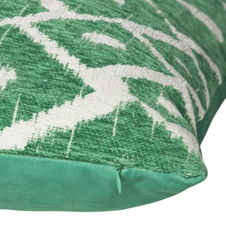 Kussen jacquard ruit - groen - 45x45 cm