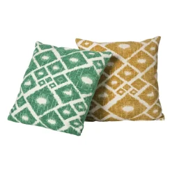 Kussen jacquard ruit - groen - 45x45 cm