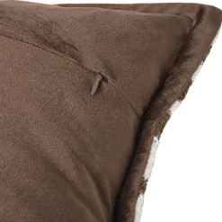 Kussen jacquard zebra - bruin/wit - 45x45 cm