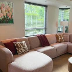 Kussen jacquard zebra - bruin/wit - 45x45 cm