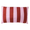 Kussen met strepen - rood/roze - 30x45 cm