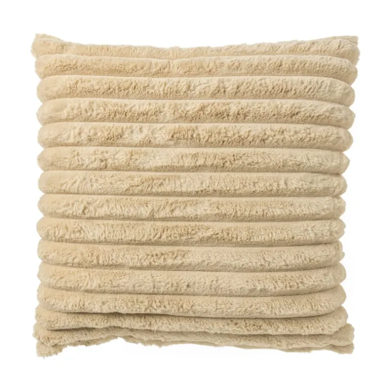 Kussen rib - beige - 45x45 cm
