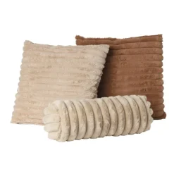 Kussen rib - bruin - 45x45 cm