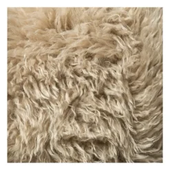 Kussen rond bontlook - beige - ø40 cm