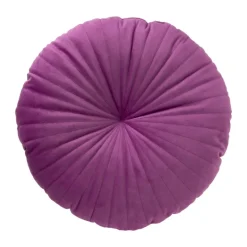 Kussen velvet rond - paars - ø45 cm