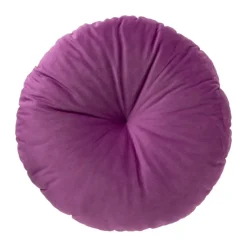 Kussen velvet rond - paars - ø45 cm