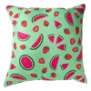 Kussen watermeloen & aardbei - groen/roze - 45x45 cm