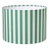 Lampenkap streep - groen/wit - ø24.5x17.5 cm