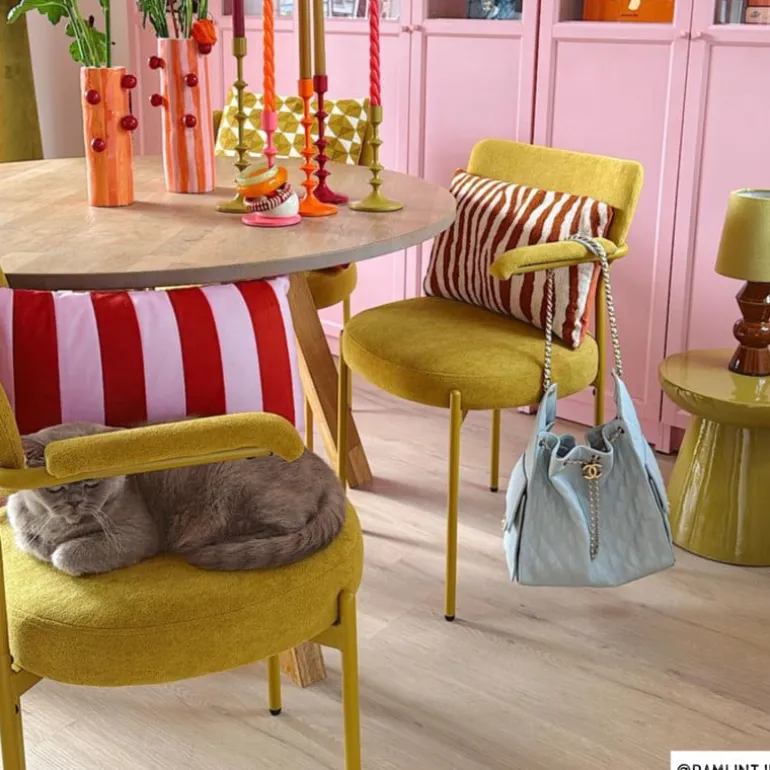 Lampenkap taps mini - geel - ø17x13 cm