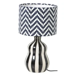 Lampenkap zigzag klein - zwart/wit - ø21x15.5 cm
