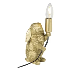 Lampvoet konijn - goudkleurig - 21x13x9.5 cm