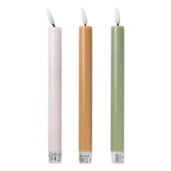 LED dinerkaarsen - roze - set van 2 - ø2.2x24.5 cm