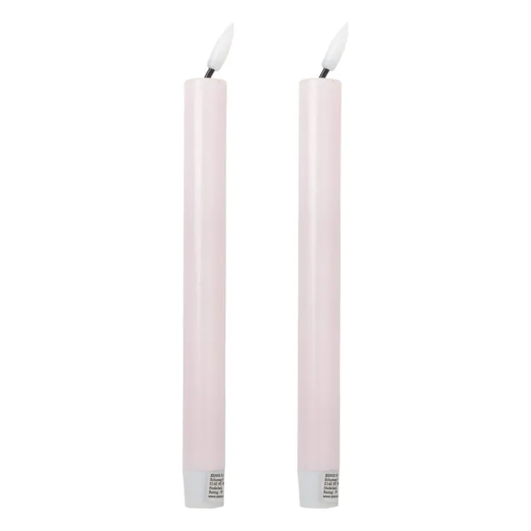 LED dinerkaarsen - roze - set van 2 - ø2.2x24.5 cm