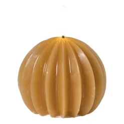 LED kaars bol - bruin - ø7.5x6 cm