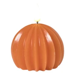 LED kaars bol - oranje - ø7.5x6 cm