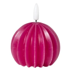 LED kaars bol - roze - ø7.5x6 cm